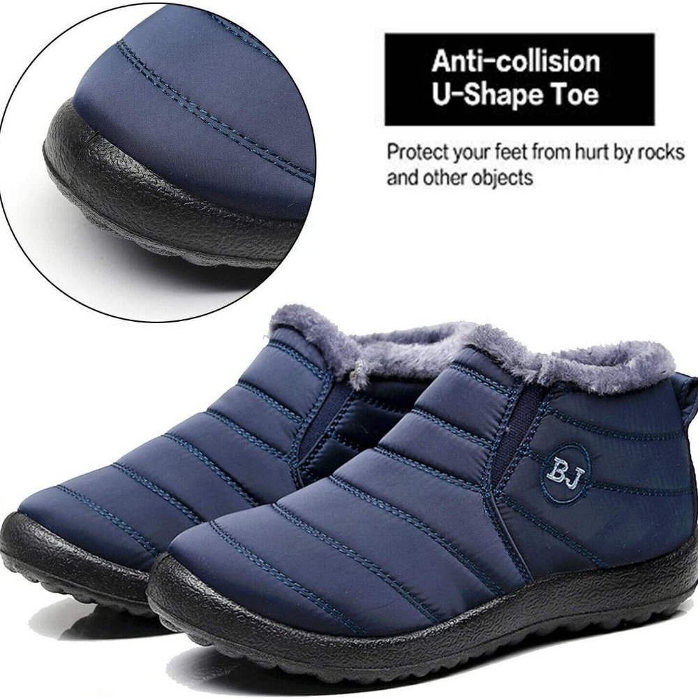 Women Warm Ankle Snow Boots Fur Lining Thickening Slip On Winter Shoes